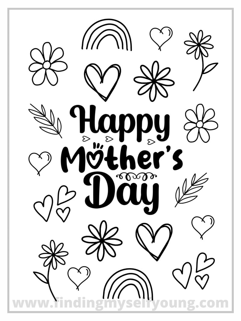 Free Printable Mother'S Day Colouring Card | Finding Myself Young inside Mother's Day Card Free Printable