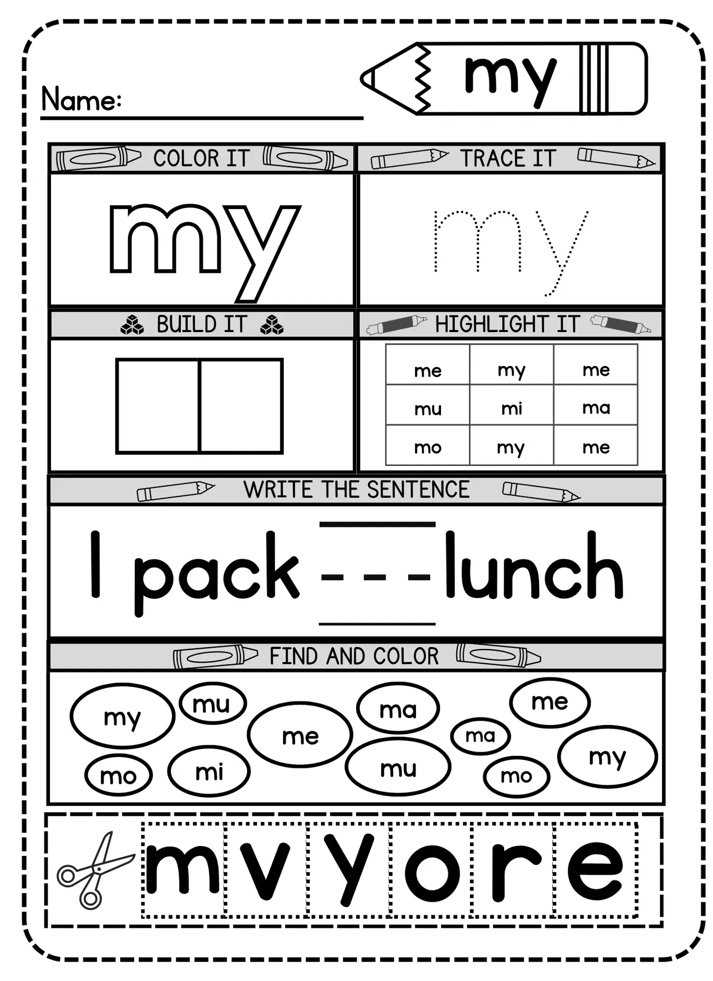 Free Printable My Sight Word Practice Worksheet - Simple Mom Project throughout Free Printable Sight Word Worksheets
