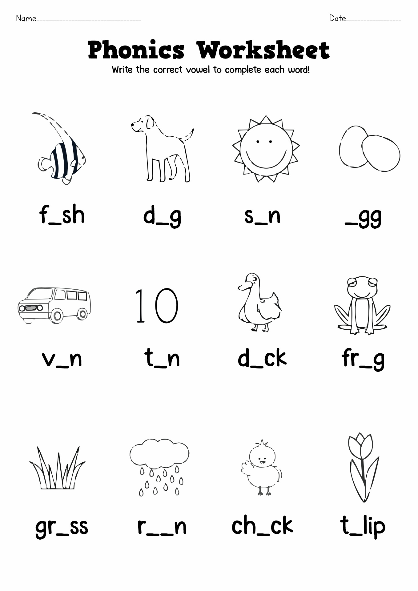 Free Printable Phonics Worksheet - Kiddoworksheets - Worksheets in Free Phonics Printable Worksheets For Kindergarten