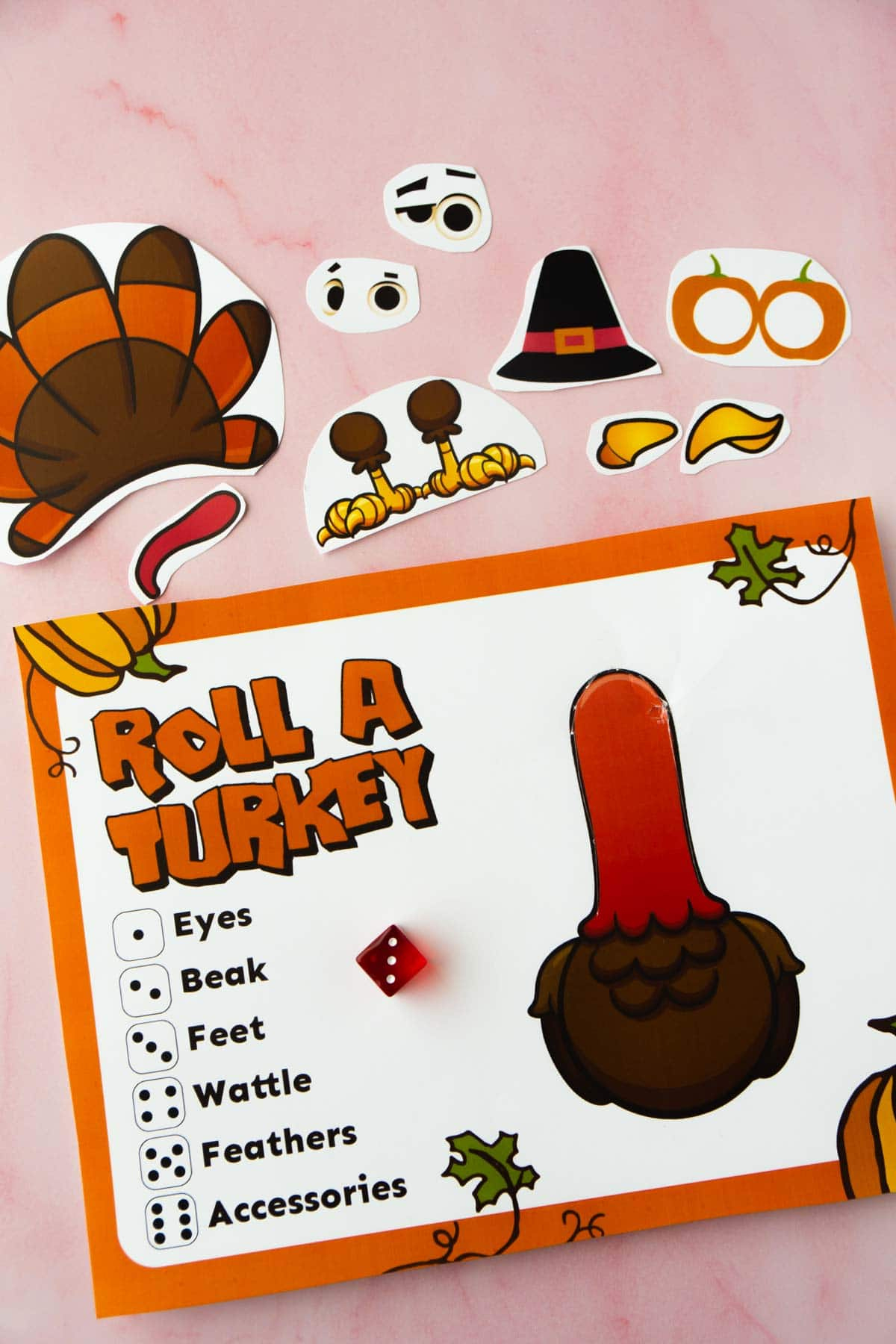 Free Printable Roll A Turkey Dice Game - Play Party Plan with regard to Roll a Turkey Dice Game Free Printable