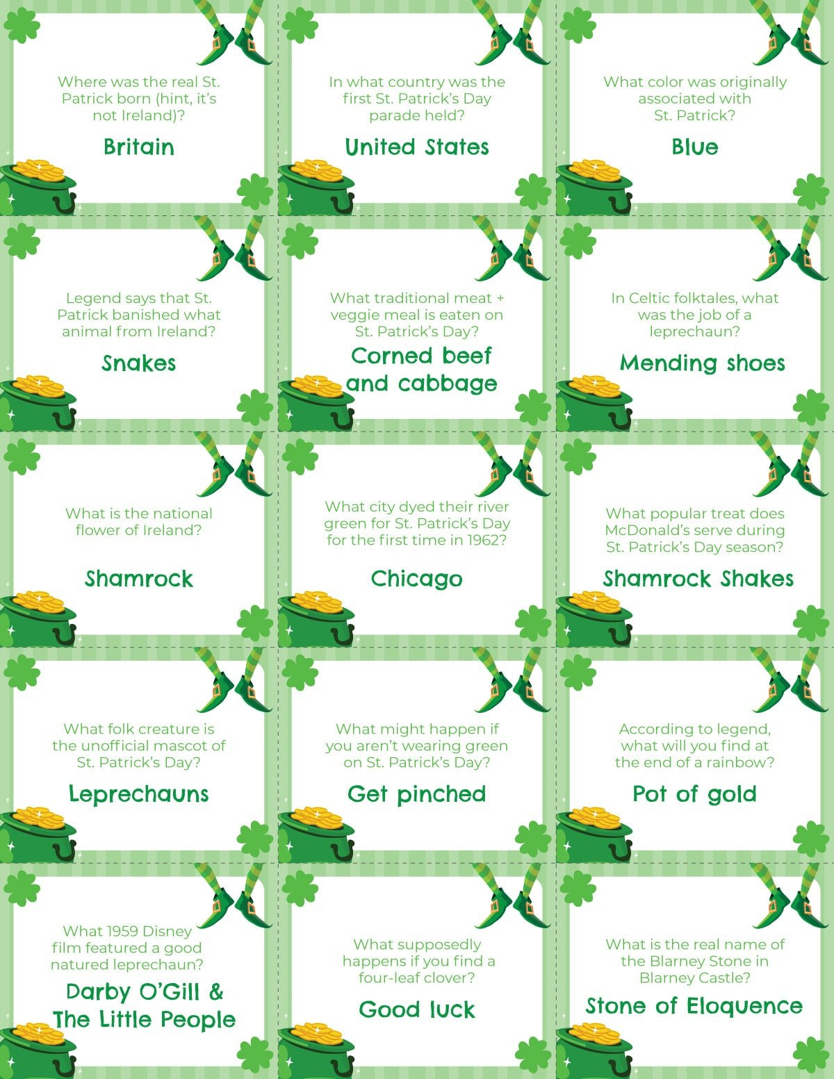 Free Printable St. Patrick&amp;#039;S Day Trivia Questions - Play Party Plan with St Patrick&amp;#039;S Day Trivia Questions And Answers Printable