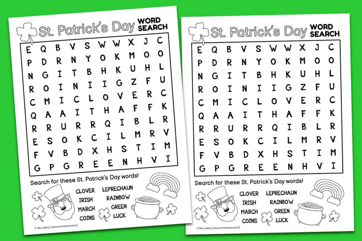 Free Printable St. Patrick'S Day Word Search Puzzle | Mrs. Merry intended for St Patrick'S Day Puzzles Printable Free