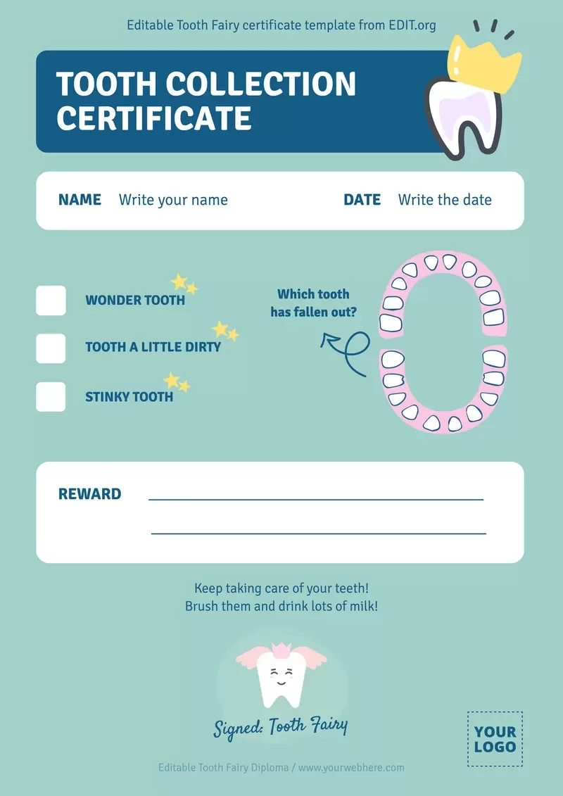 Free Printable Tooth Fairy Certificates within Tooth Fairy Certificate Printable Free