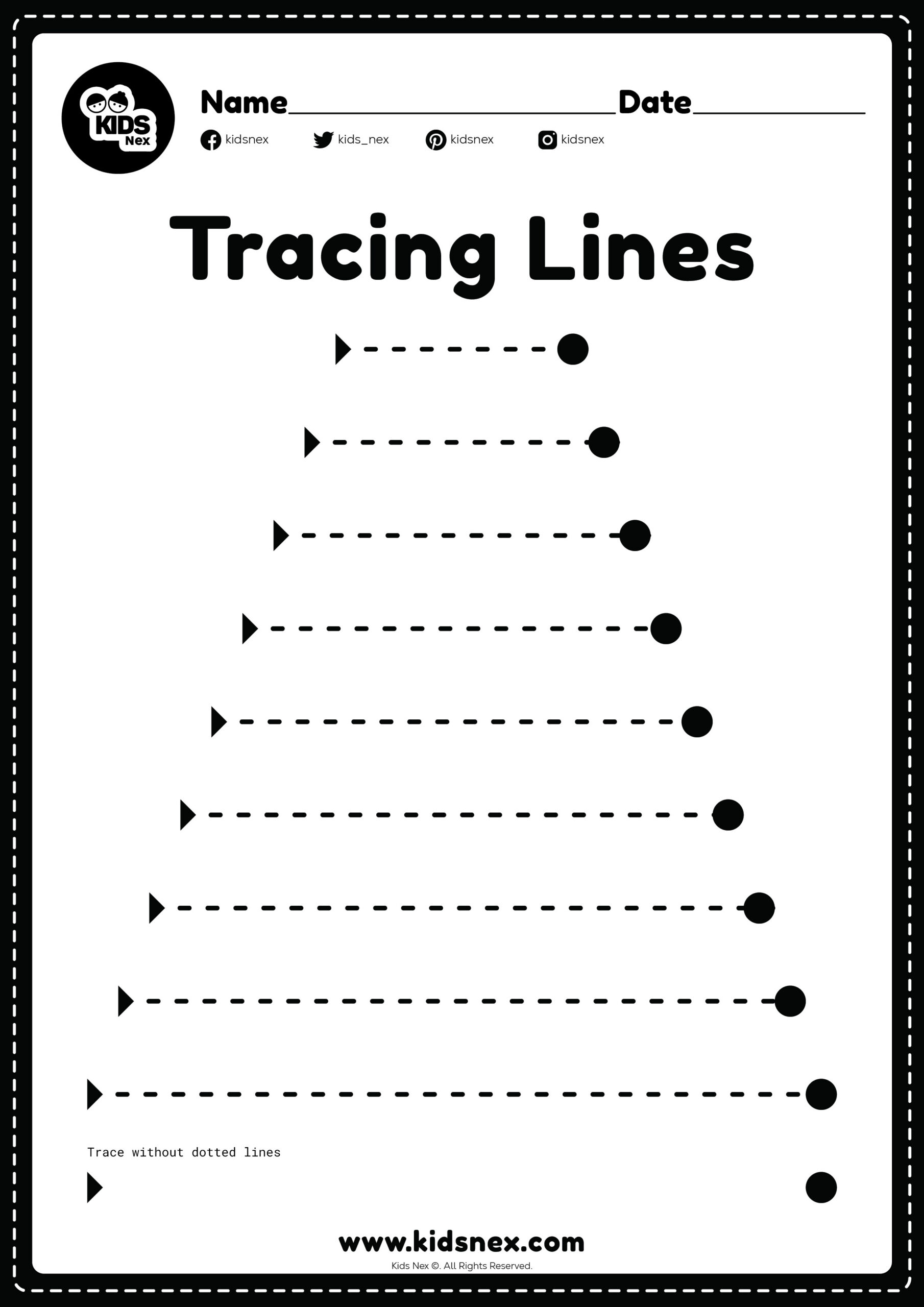 Free Printable Tracing Lines Worksheet | Kidsnex intended for Tracing Lines Worksheets Printable Free Download