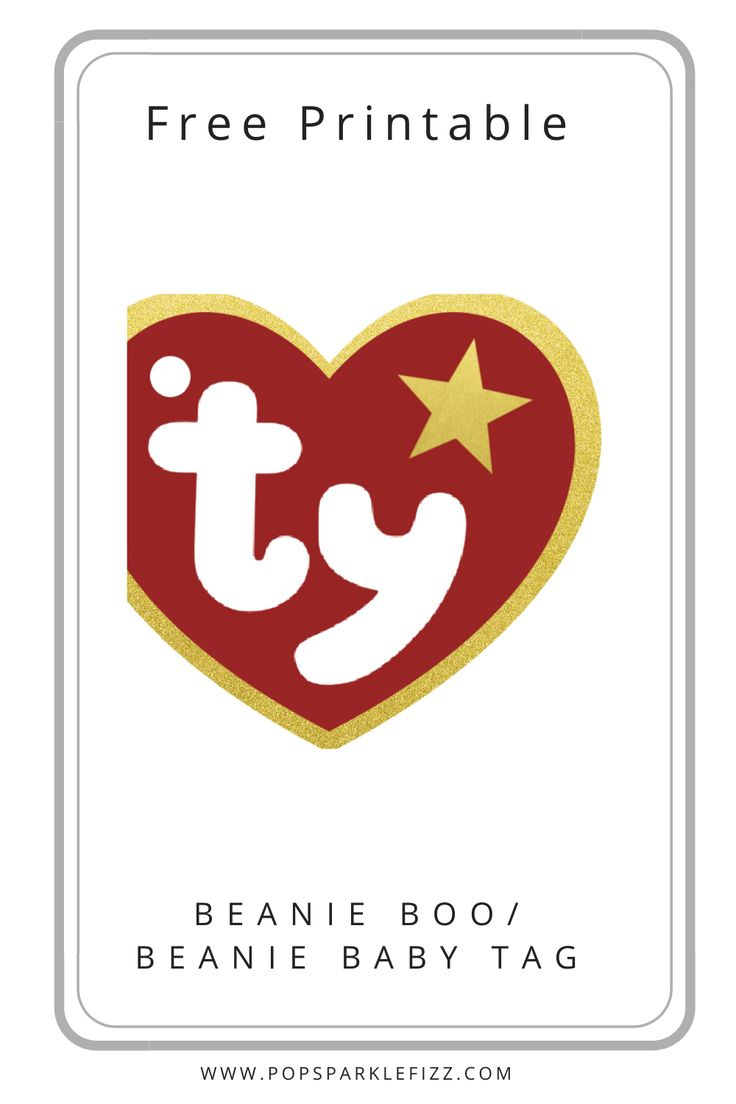 Free Printable Ty Beanie Boo/Beanie Baby Tag within Ty Beanie Baby Tag Printable