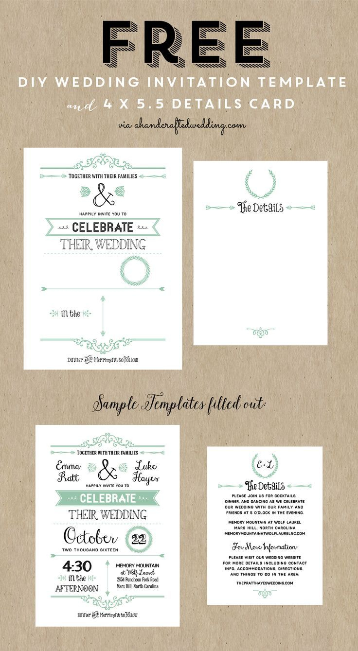 Free Printable Wedding Invitation Template for Free Printable Wedding Invitation Templates
