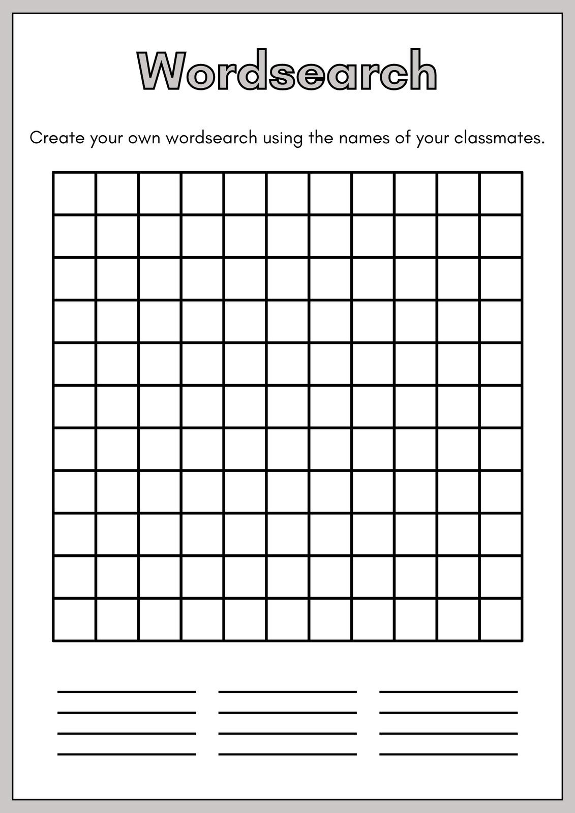 Free Printable Word Search Worksheet Templates | Canva inside Make Your Own Word Search Printable