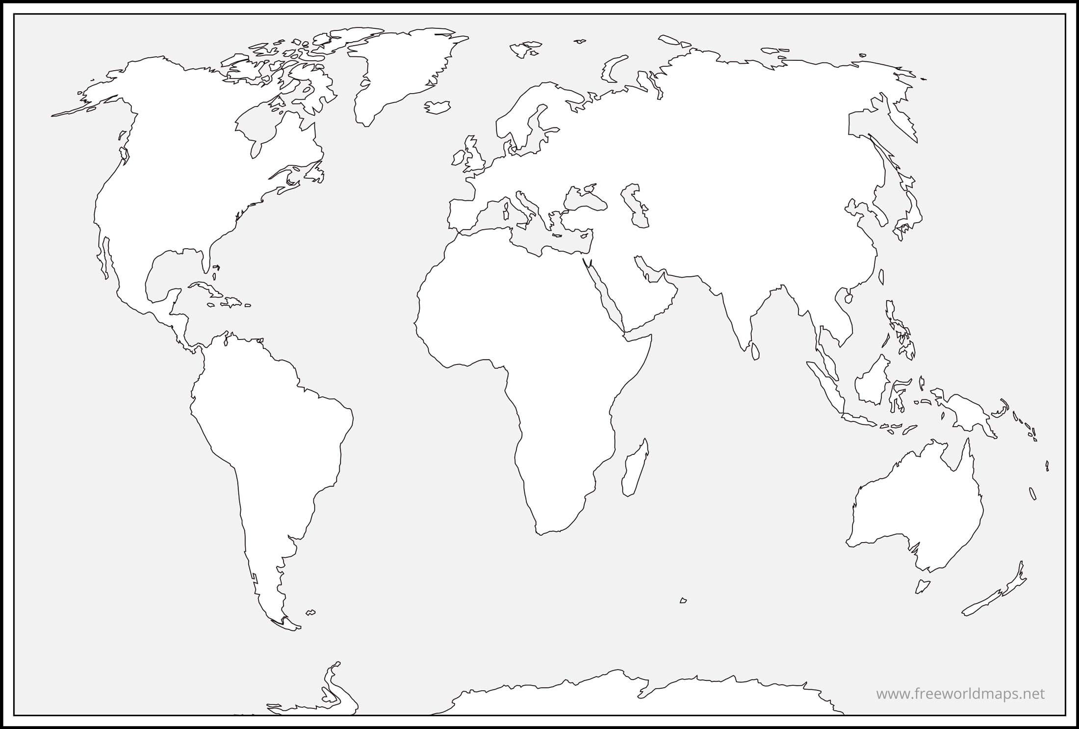 Free Printable World Maps with Map of World Blank Printable