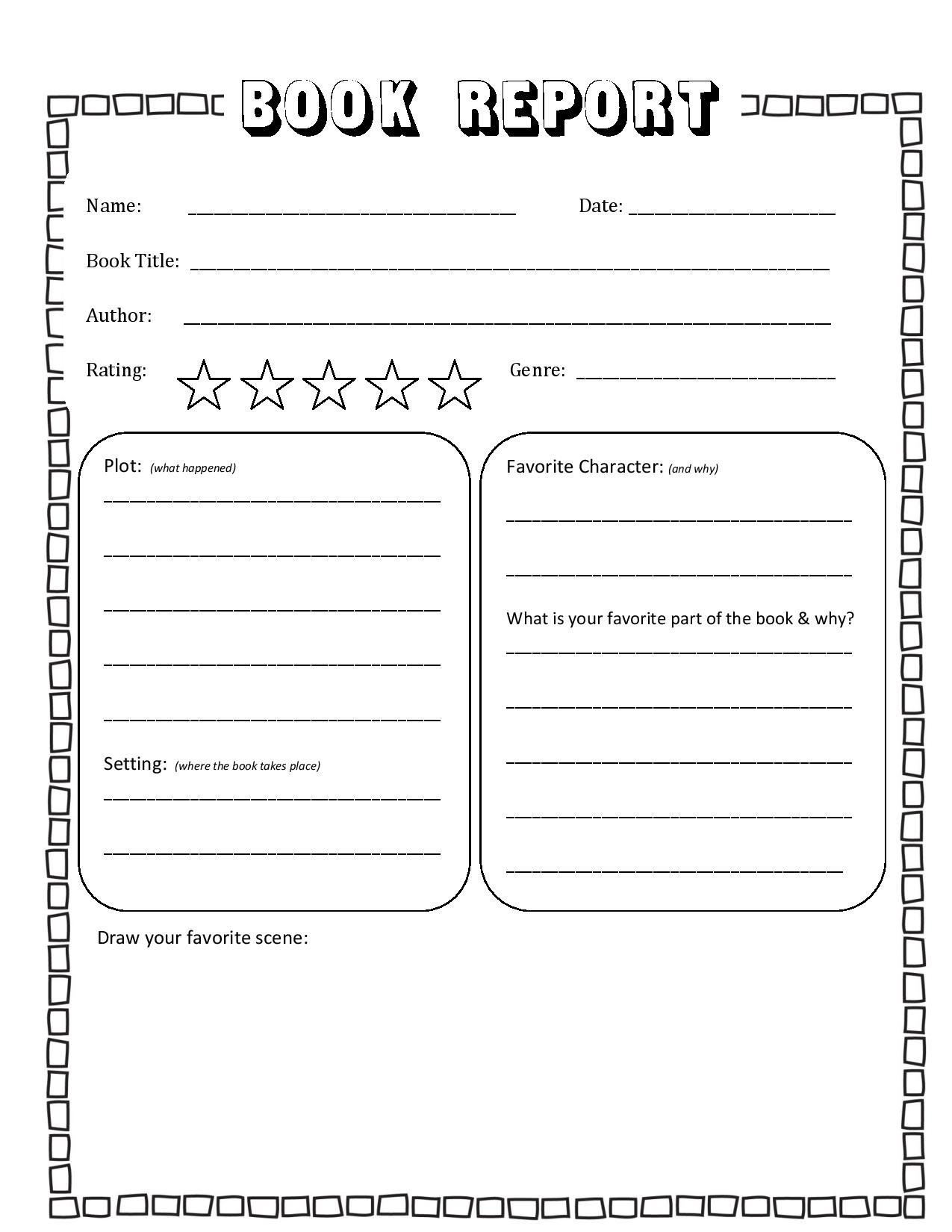 Free Simple Book Report Template - 123 Homeschool 4 Me with regard to Free Printable Chapter Summary Template