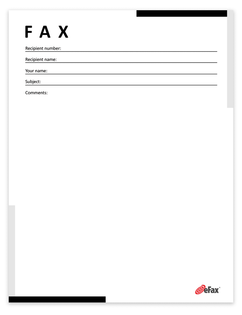 Free Simple Fax Cover Sheets | Efax pertaining to Fax Cover Sheet Printable