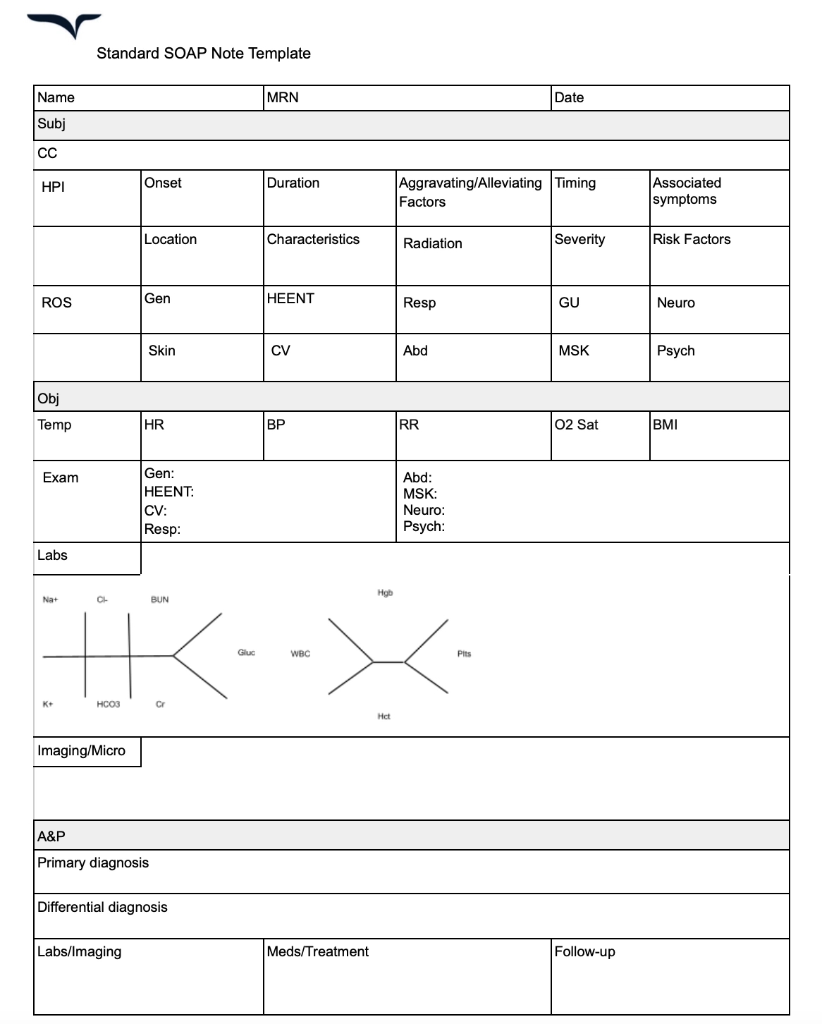 Free Soap Note Templates for Free Printable Soap Note Template