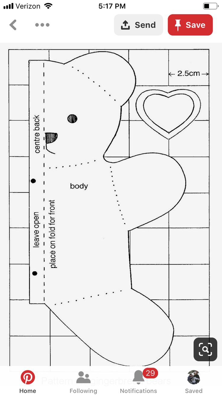 Free Teddy Bear Sewing Pattern within Printable Teddy Bear Sewing Pattern