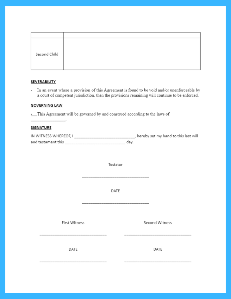 Free Template For Last Will And Testament For Download in Printable Blank Last Will And Testament