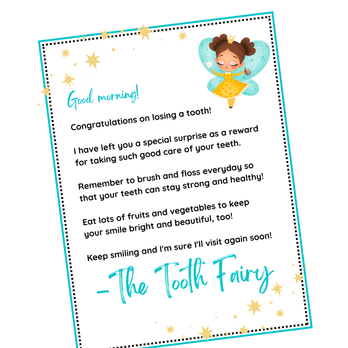 Free Tooth Fairy Letter Printable Your Kid Will Love throughout Free Printable Tooth Fairy Notes