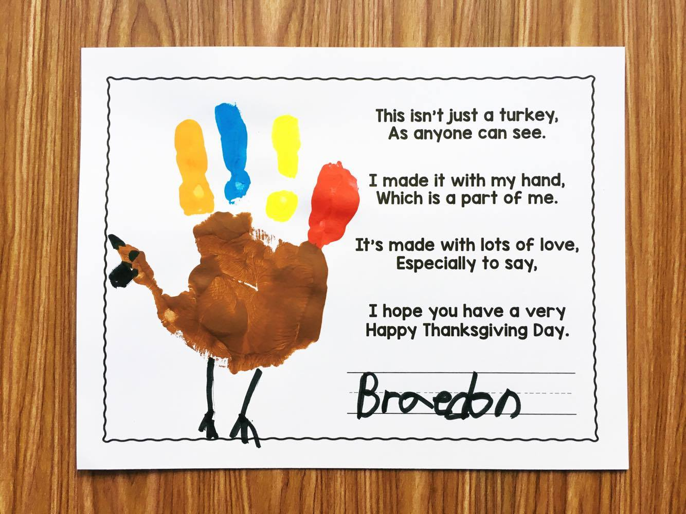 Free Turkey Handprint Poem - Simply Kinder within Turkey Handprint Poem Free Printable