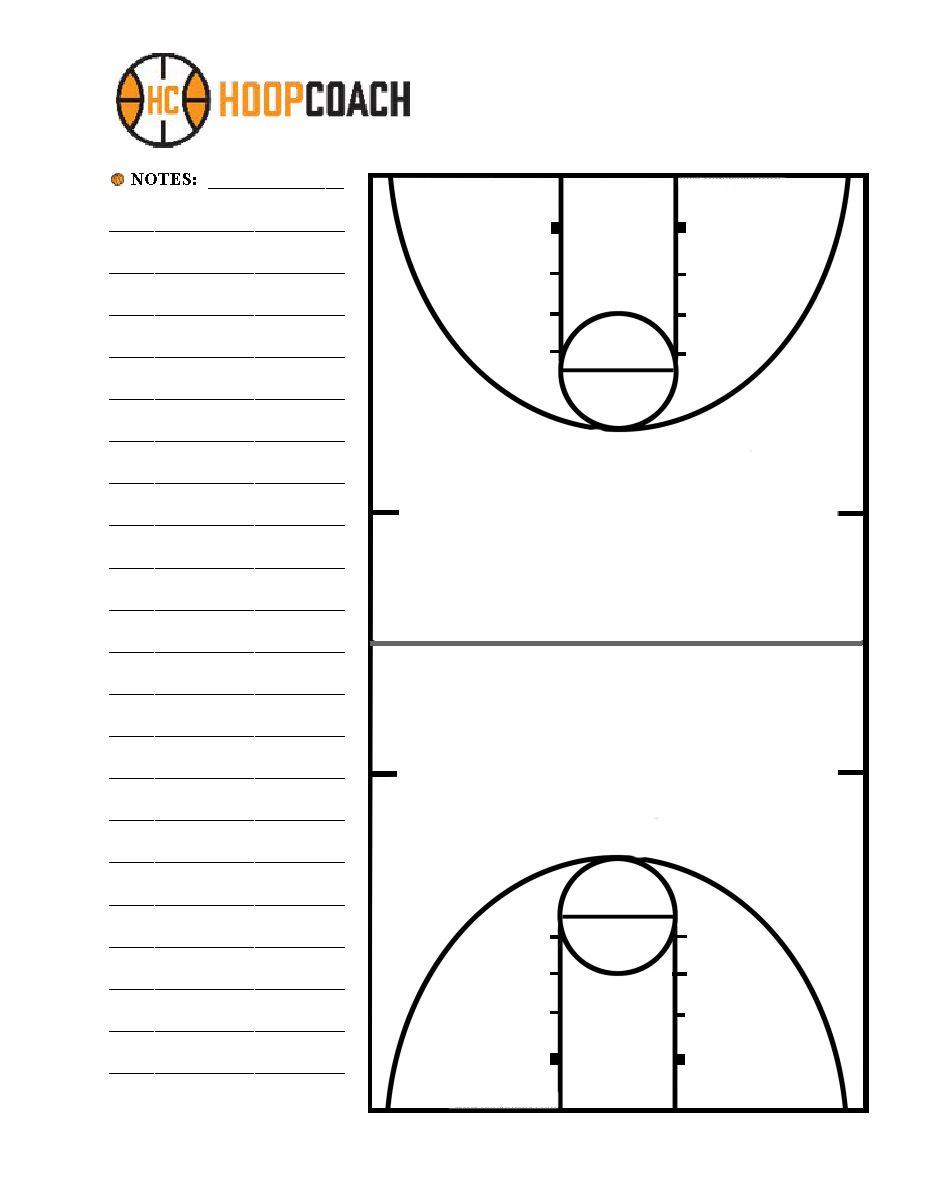 Full Court Basketball Court Diagrams - Hoop Coach within Printable Basketball Court Diagram For Plays