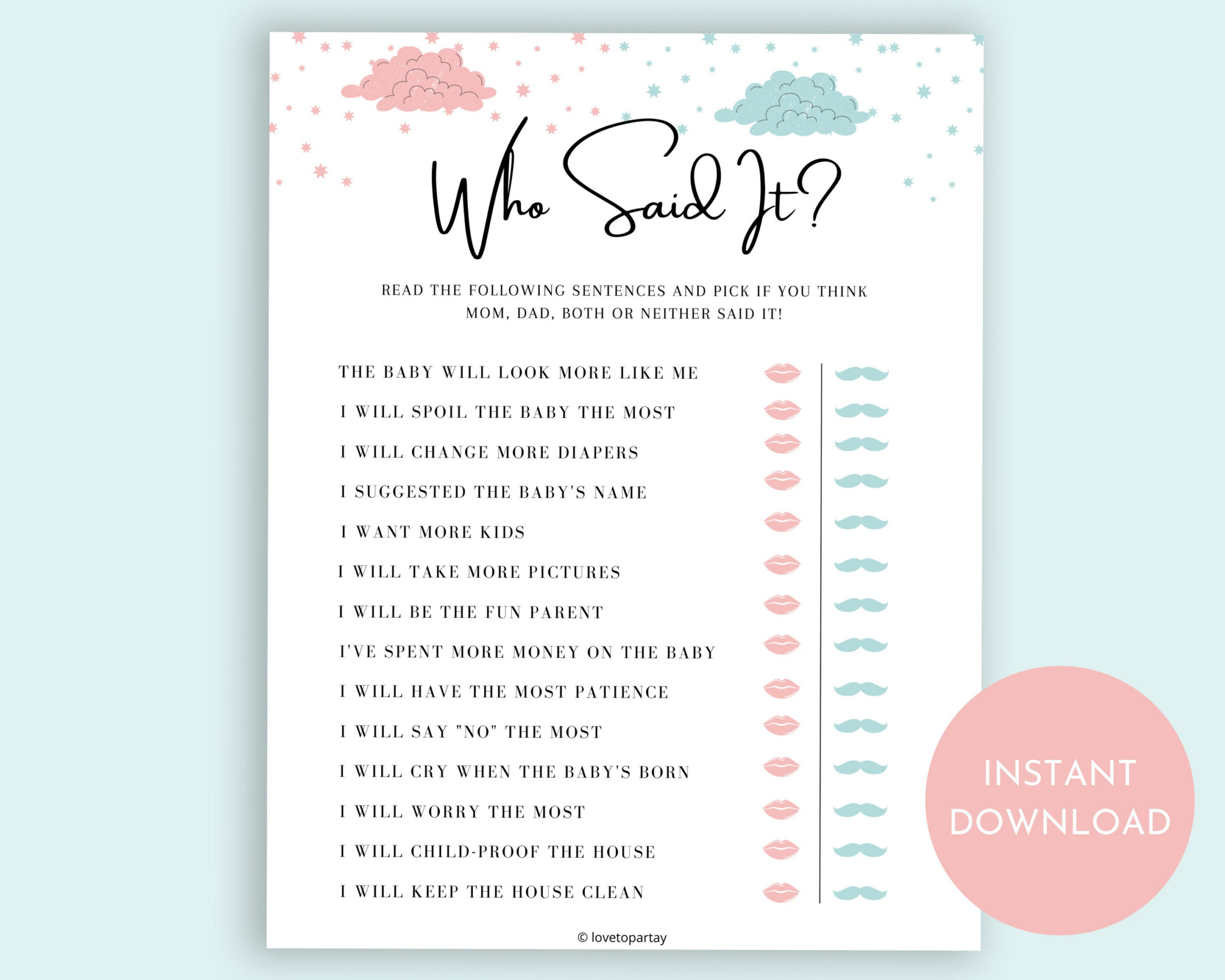 Gender Reveal Games, Virtual Baby Shower Games, Printable Gender within Free Printable Gender Reveal Games