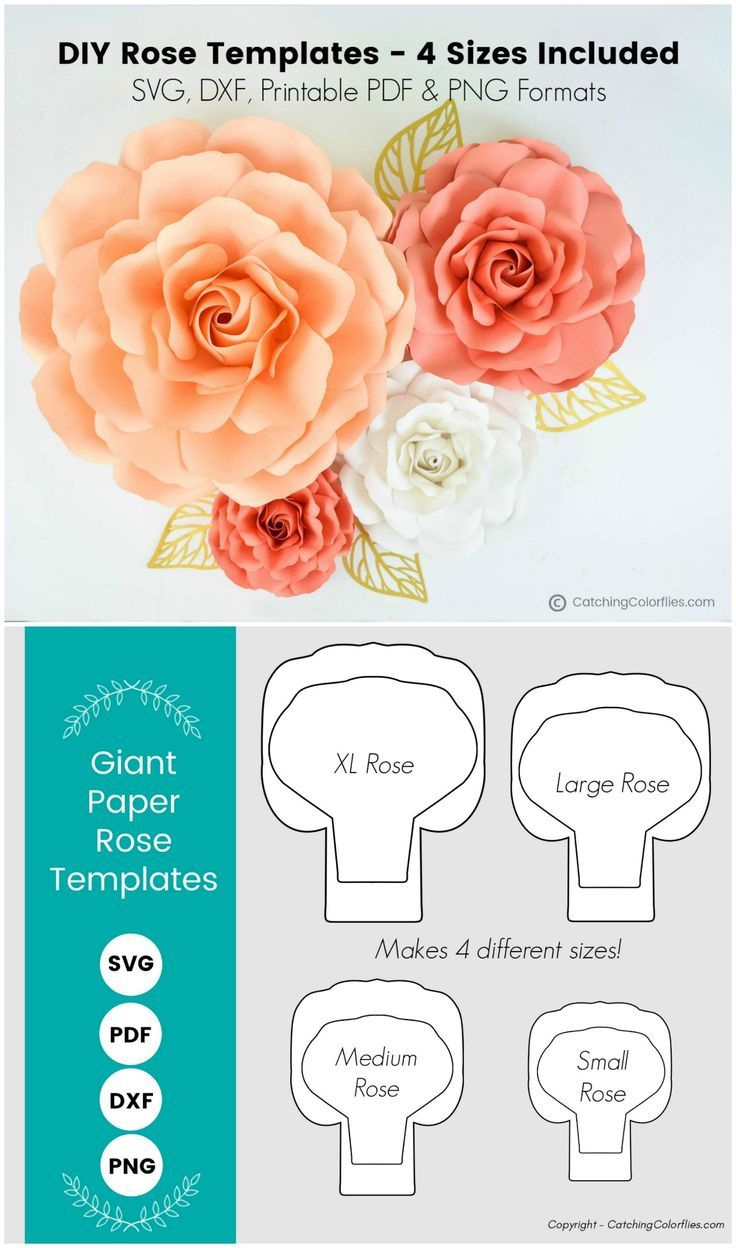 Giant Paper Rose Tutorial And Flower Templates - Svg, Dxf, And regarding Printable Paper Rose Template