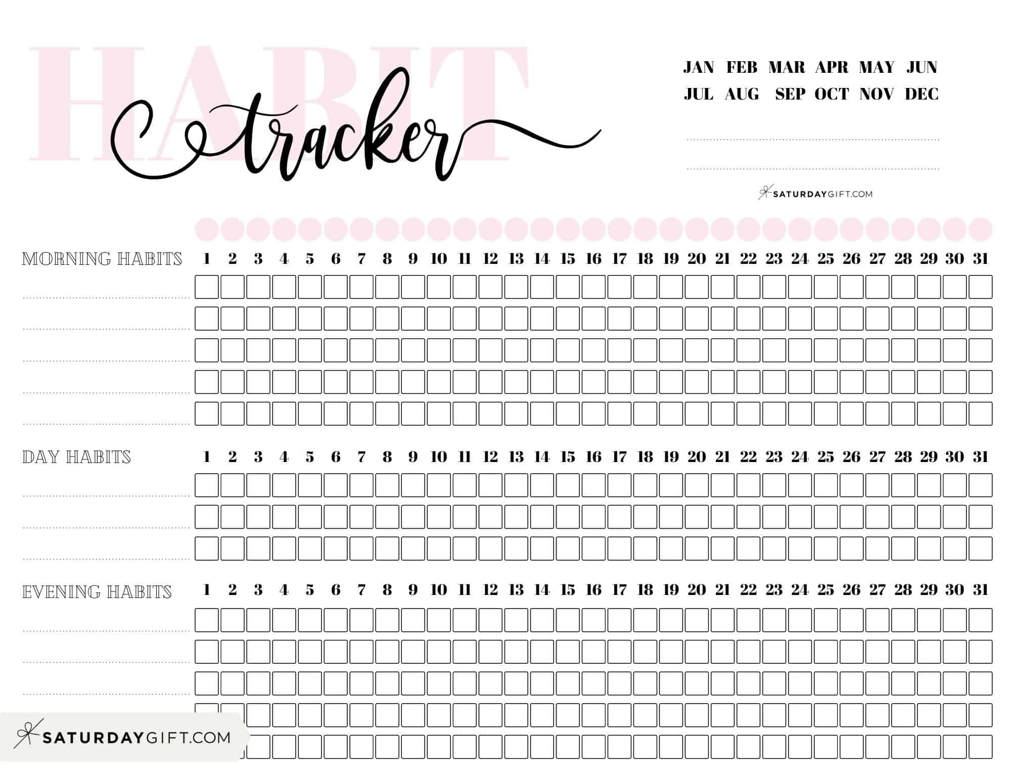 Habit Tracker Printable - 43 Cute &amp;amp; Free Printable Habit Trackers throughout Printable Habit Tracker Free Download
