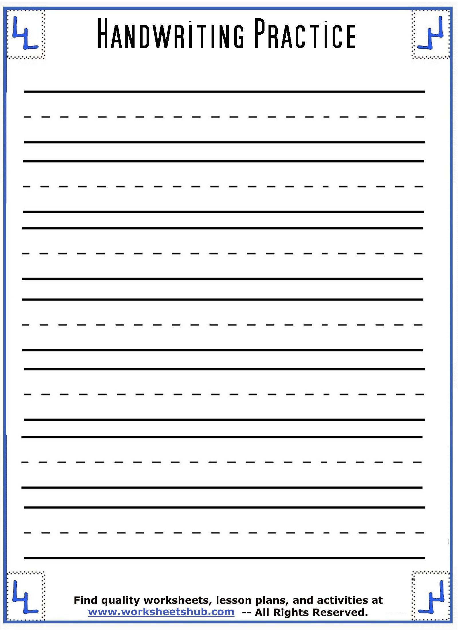 Handwriting Sheets:printable 3-Lined Paper regarding Lined Paper For Writing Printable