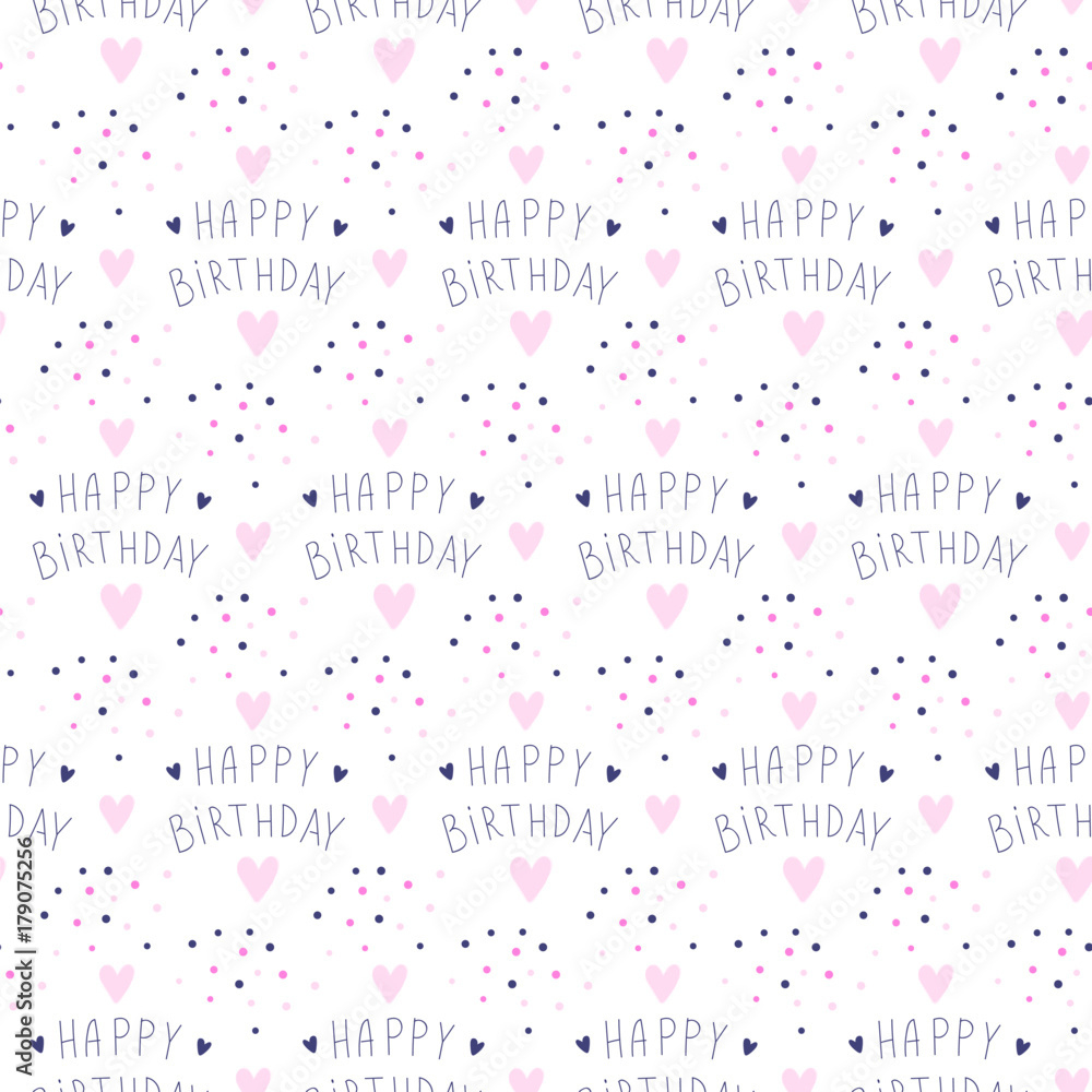 Happy Birthday Background. Seamless B-Day Pattern. Ideal For pertaining to Cute Happy Birthday Wrapping Paper Printable