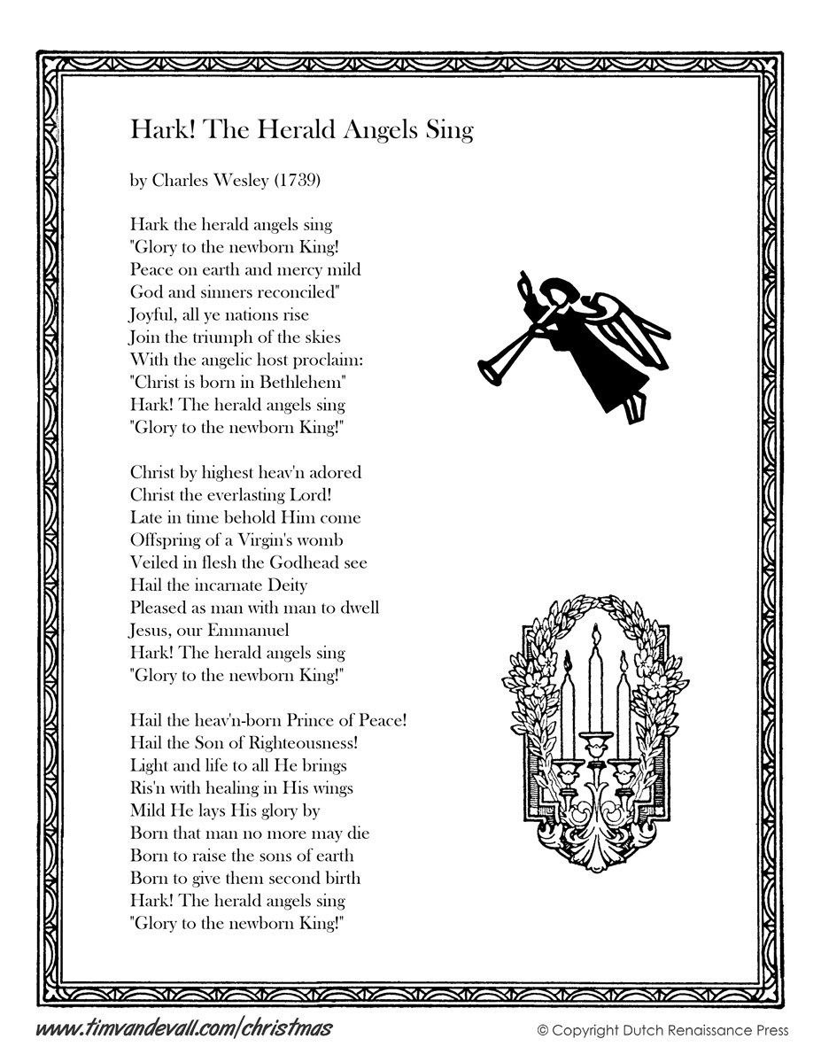 Hark The Herald Angels Sing Lyrics - Tim&amp;#039;S Printables with regard to Printable Hark the Herald Angels Sing Lyrics