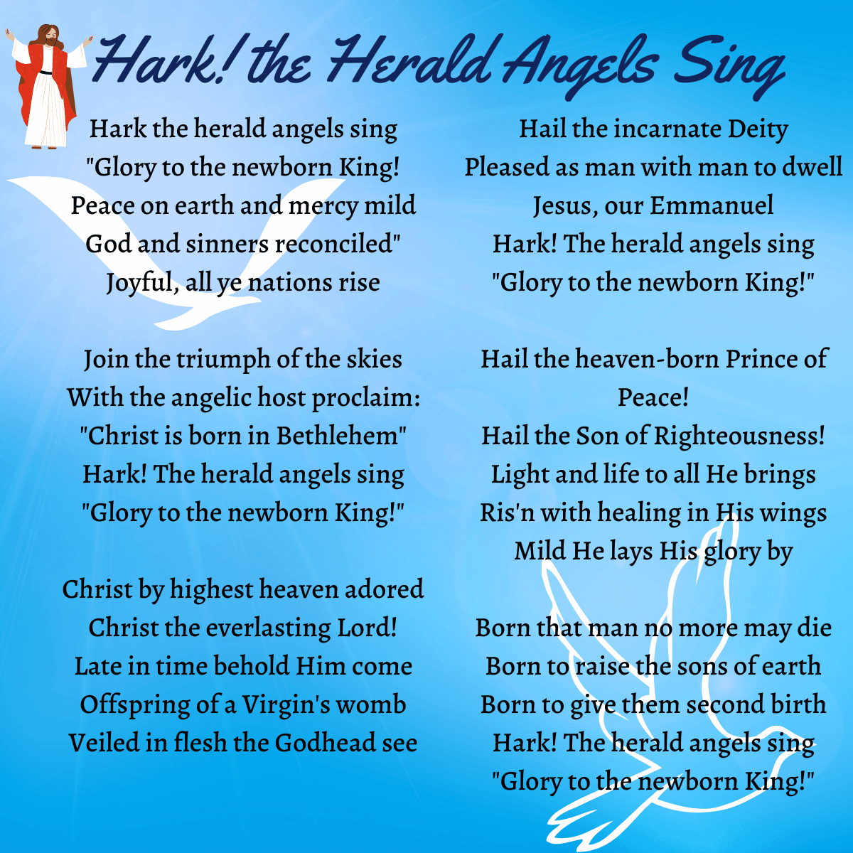 Hark! The Herald Angels Sing Printable Lyrics, Origins, And Video in Printable Hark The Herald Angels Sing Lyrics