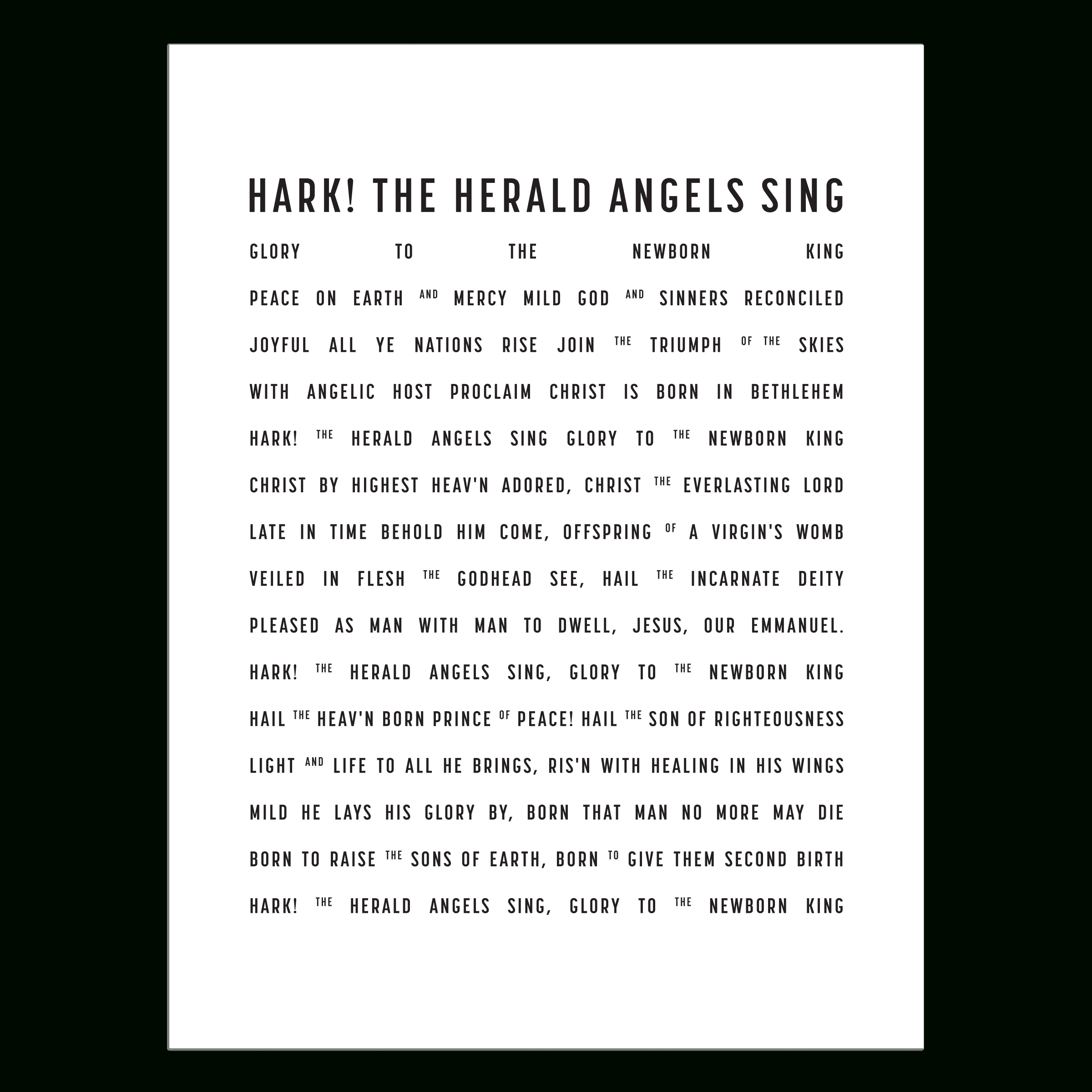 Hark The Herald Angels Sing - Visual Theology intended for Printable Hark the Herald Angels Sing Lyrics