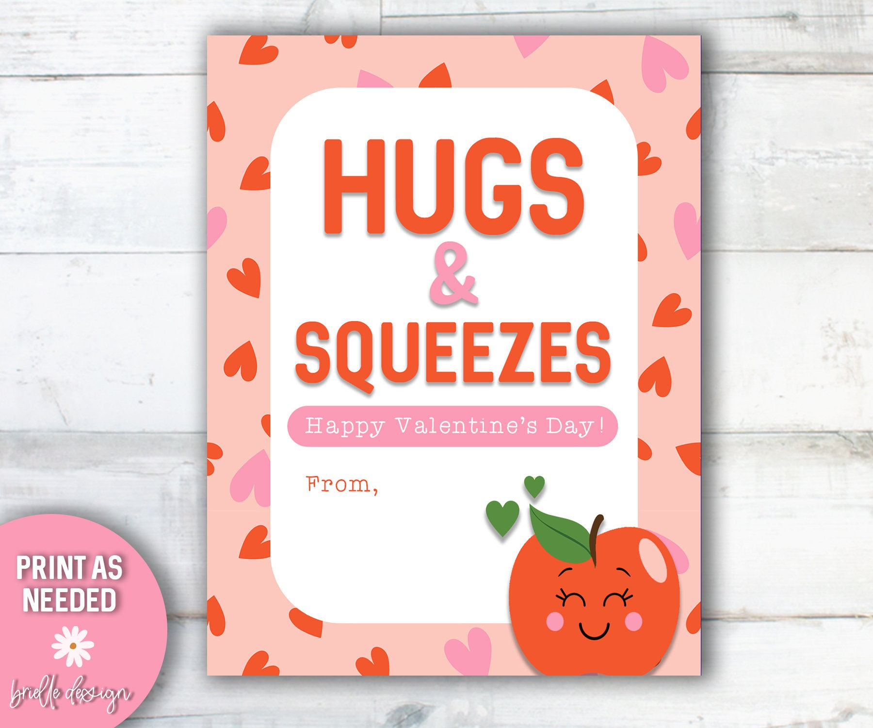 Hugs And Squeezes, Valentine Printable, Valentines Tag, Class regarding Hugs And Squeezes Valentine Printable