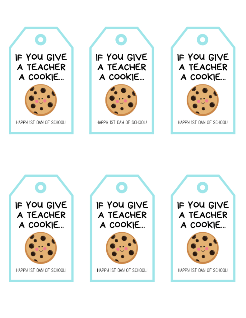 If You Give A Teacher A Cookie Printable Free - Printable Party Favors in If You Give a Teacher a Cookie Free Printable