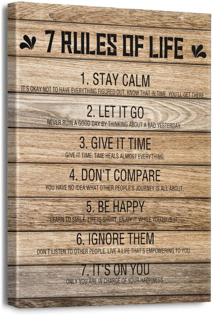 Inspirational Quotes Wall Art For Office 7 Rules Of Life with regard to 7 Rules of Life Printable