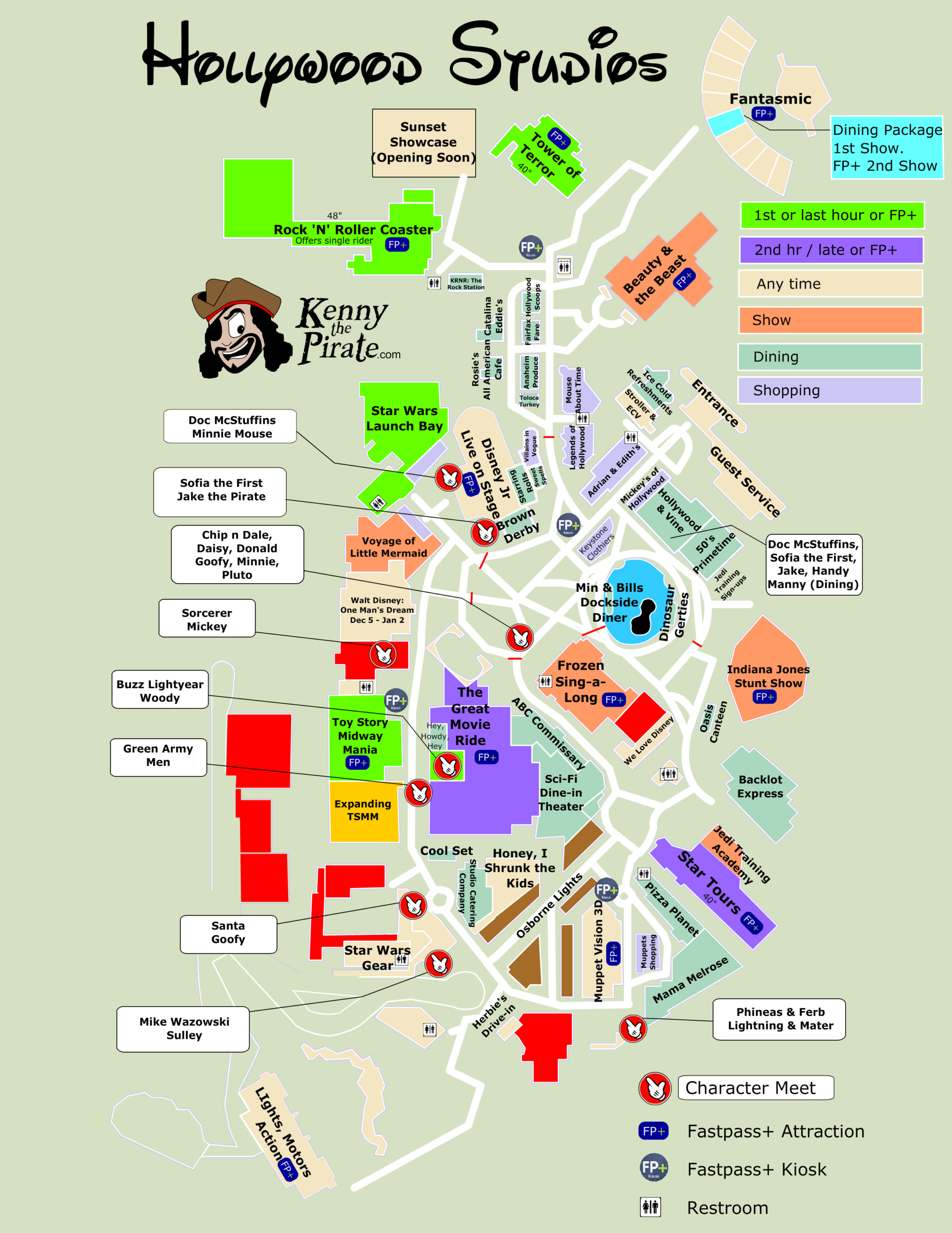 Kennythepirates Hollywood Studios Map Including Fastpass Plus inside Printable Map Of Hollywood Studios