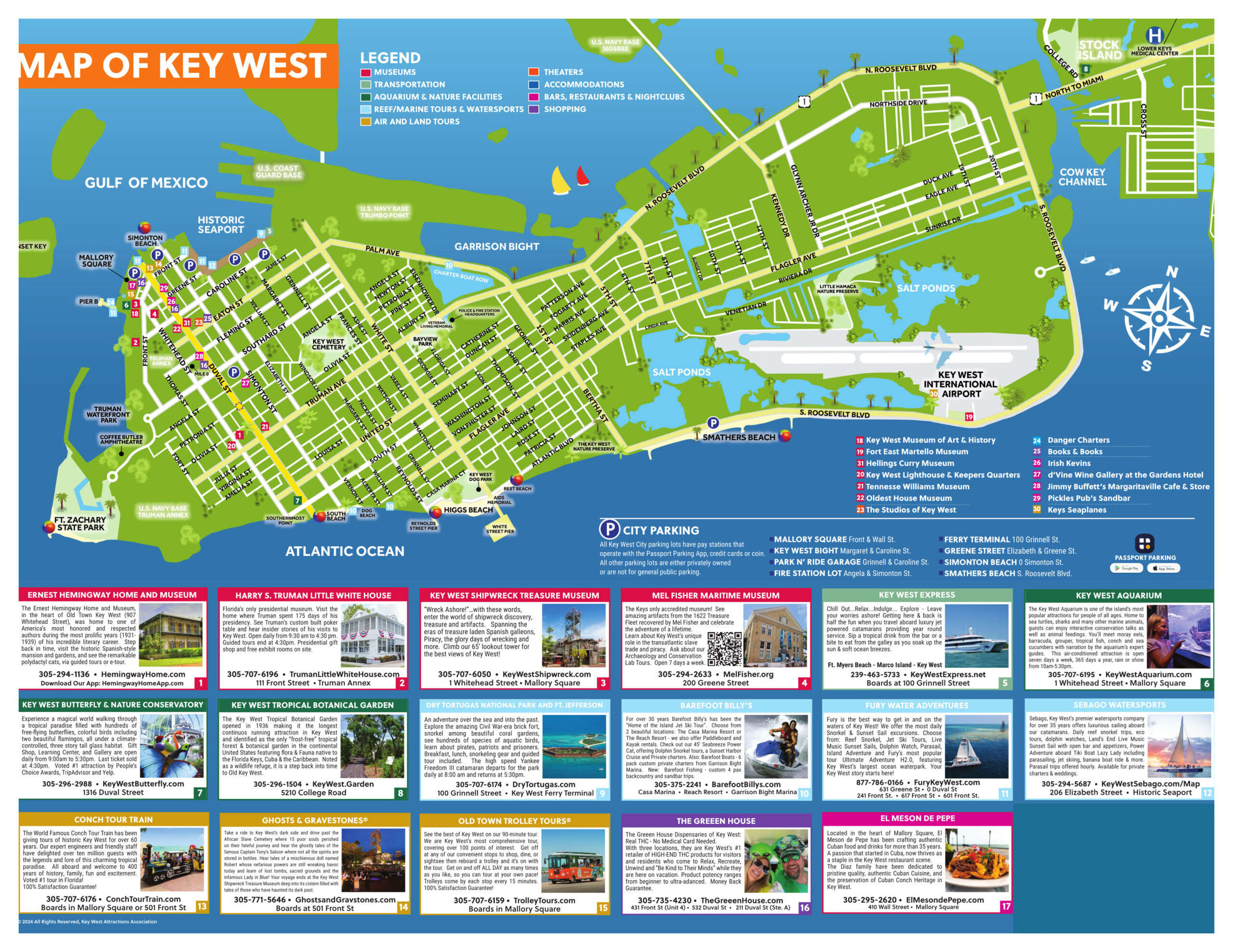 Key West Map – Key West Attractions Association intended for Printable Map of Key West Florida
