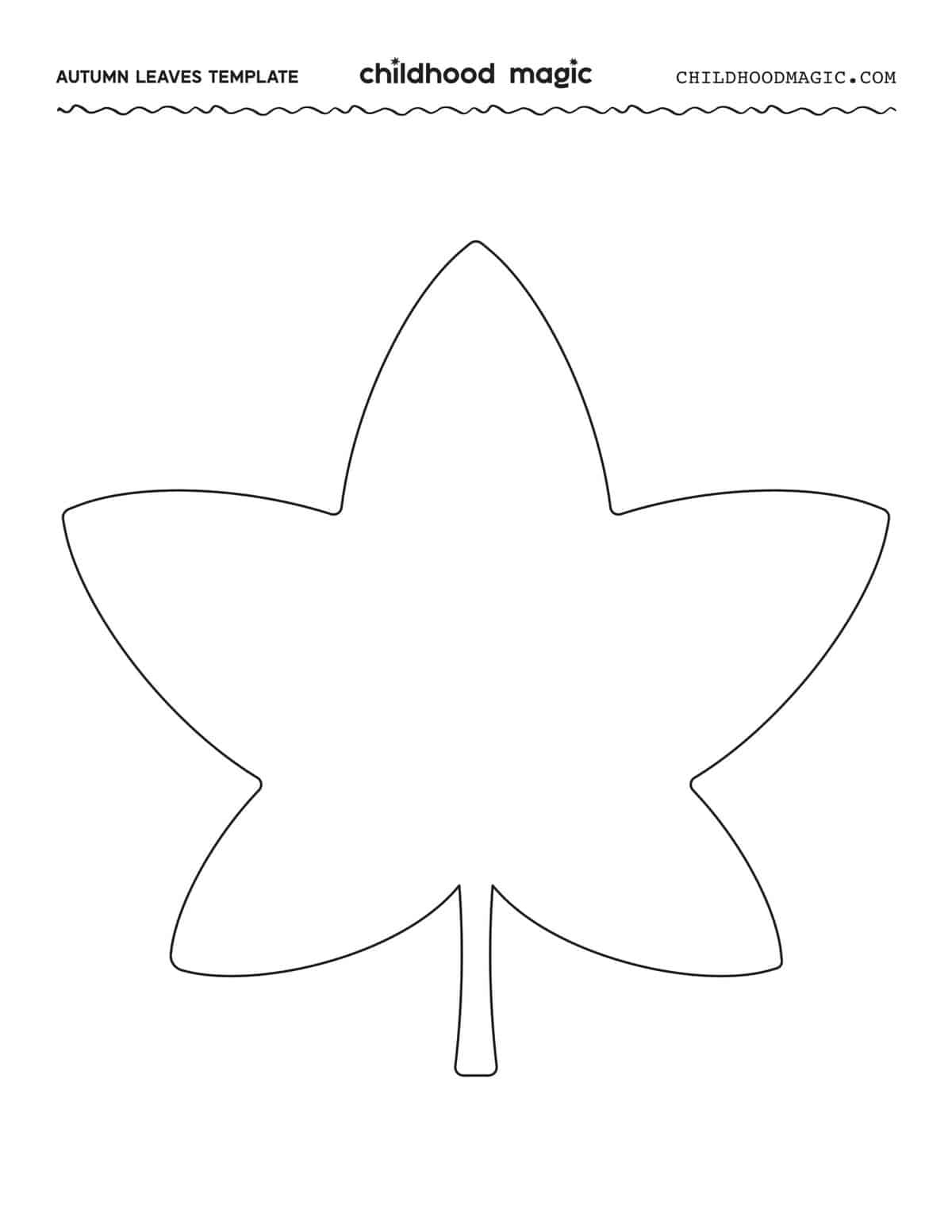 Leaf Outline - Childhood Magic intended for Maple Leaf Template Printable Free