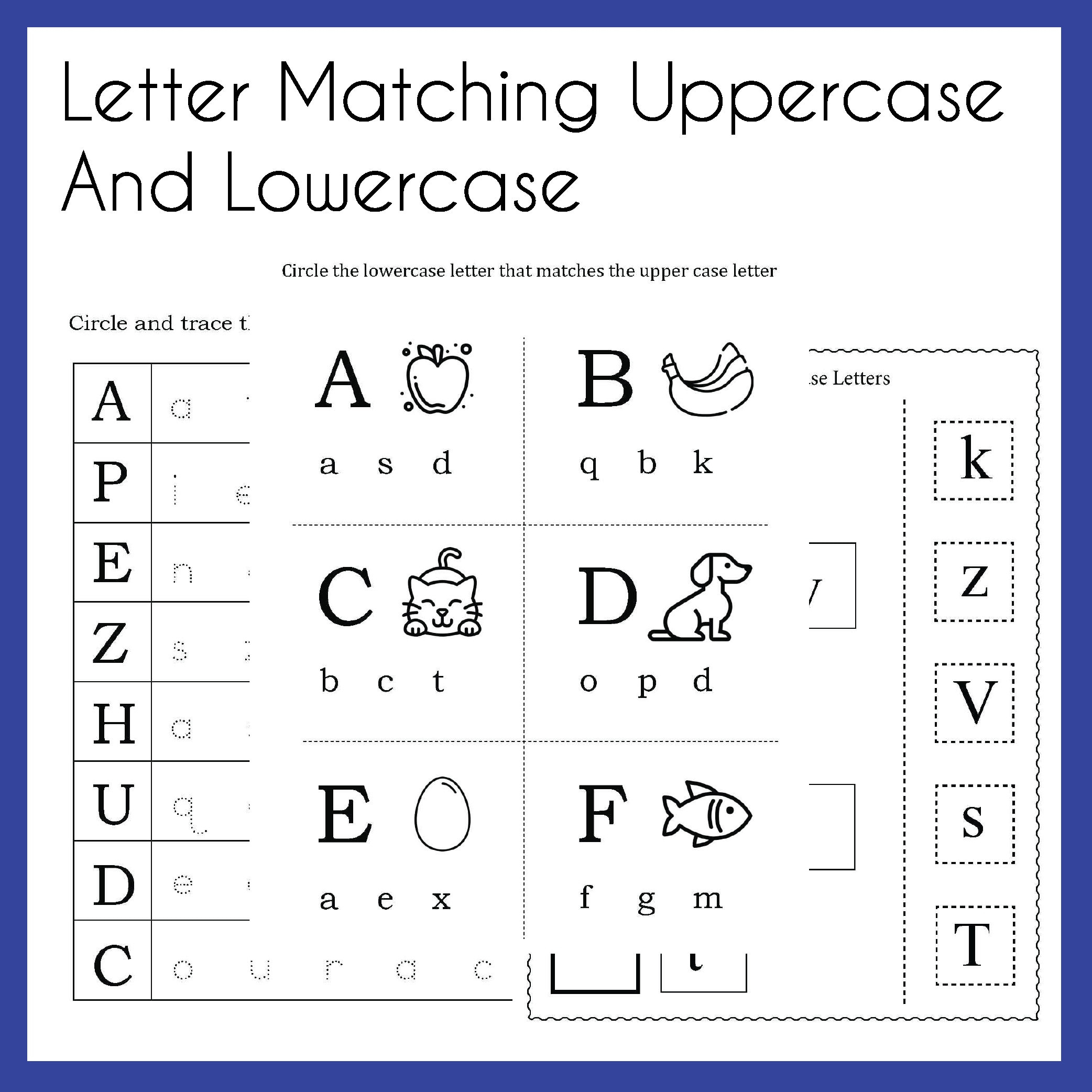 Letter Matching Uppercase And Lowercase Worksheets (Printable Pdf for Printable Match Uppercase And Lowercase Letters