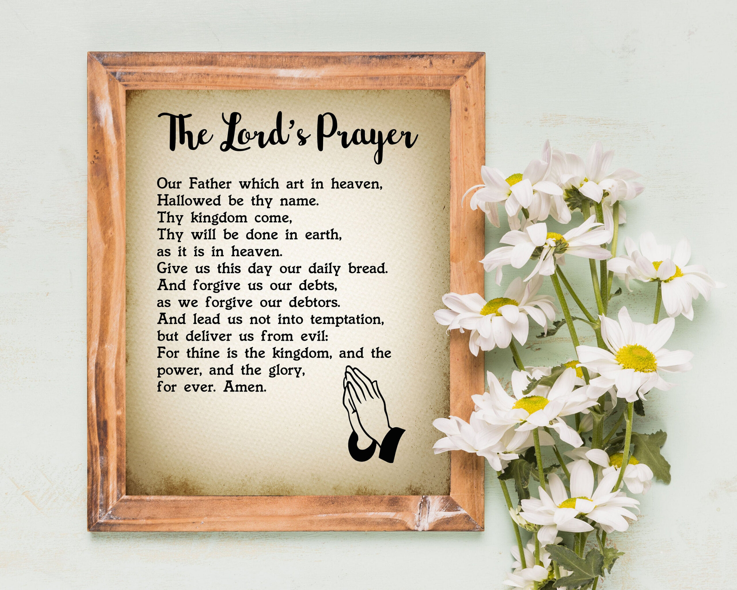 Lord'S Prayer Kjv Printable Bible Art | Biblical Print For Antique regarding The Lord'S Prayer Kjv Printable