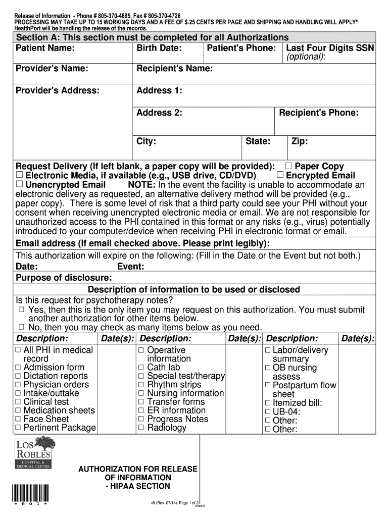 Los Robles Lr0037 Form - Fill Online, Printable, Fillable, Blank for Printable Fillable Real Hospital Discharge Papers