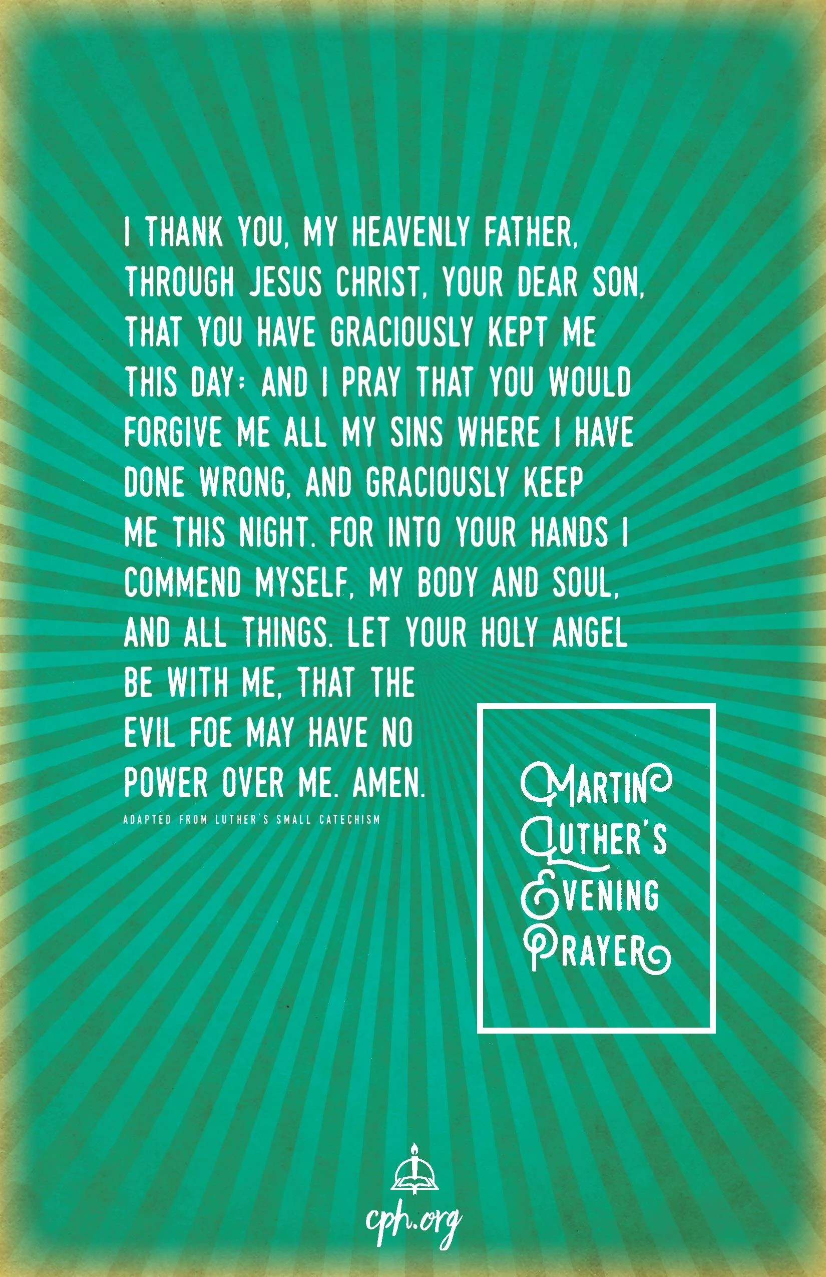 Luthers Evening Prayer Printable - Printable Party Favors in Luther'S Evening Prayer Printable