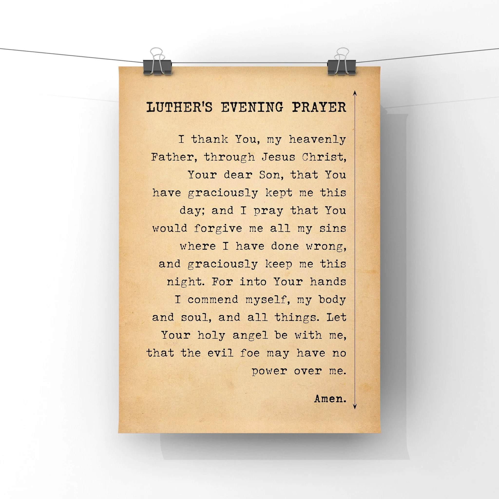 Luthers Evening Prayer Printable - Printable Party Favors with Luther&#039;S Evening Prayer Printable