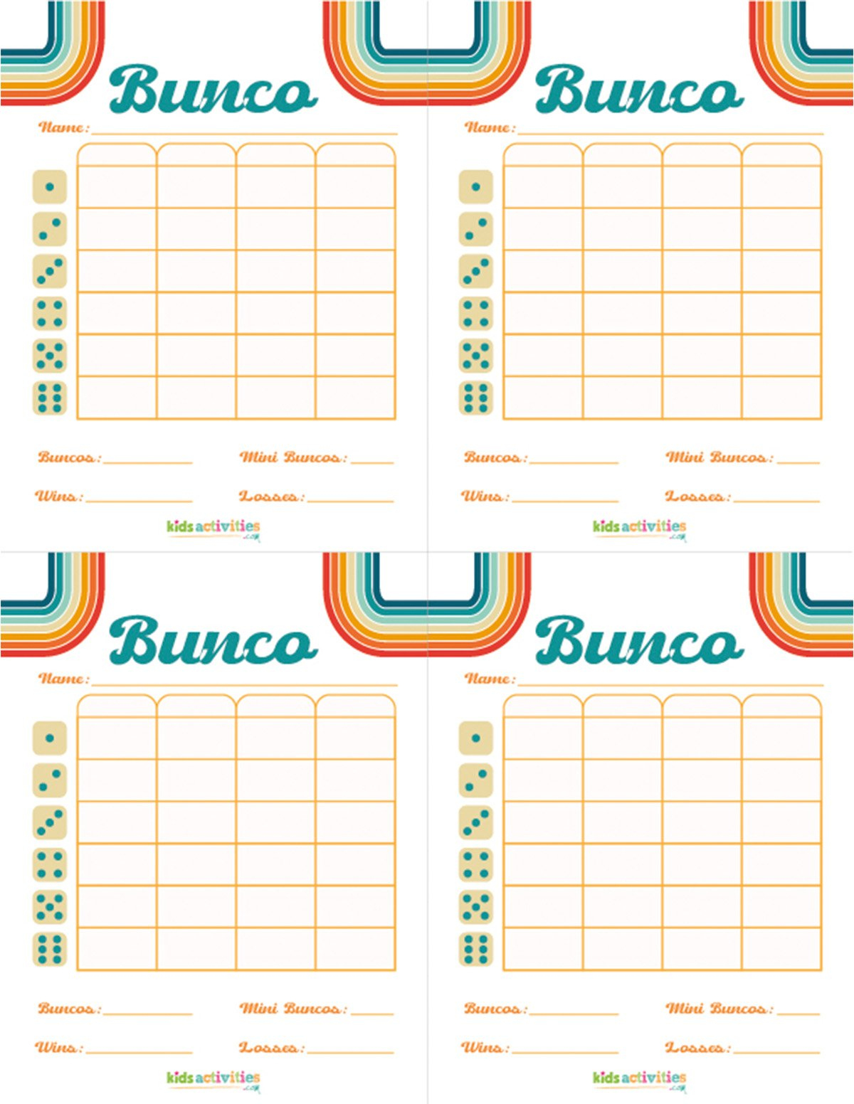 Make A Bunco Party Box With Free Printable Bunco Score Sheets intended for Free Bunco Score Sheet Printables