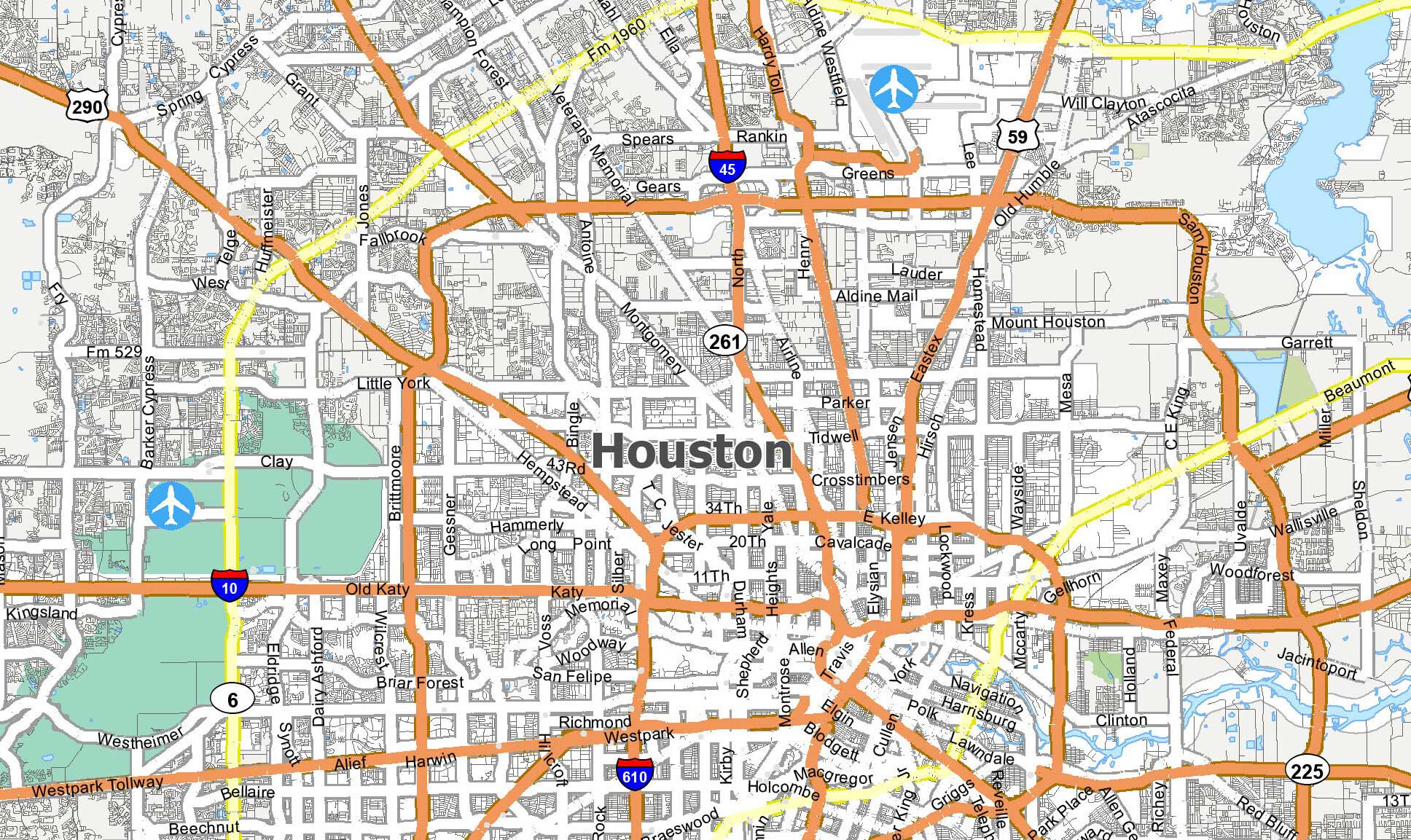 Map Of Houston, Texas - Gis Geography with Printable Map Of Houston Texas
