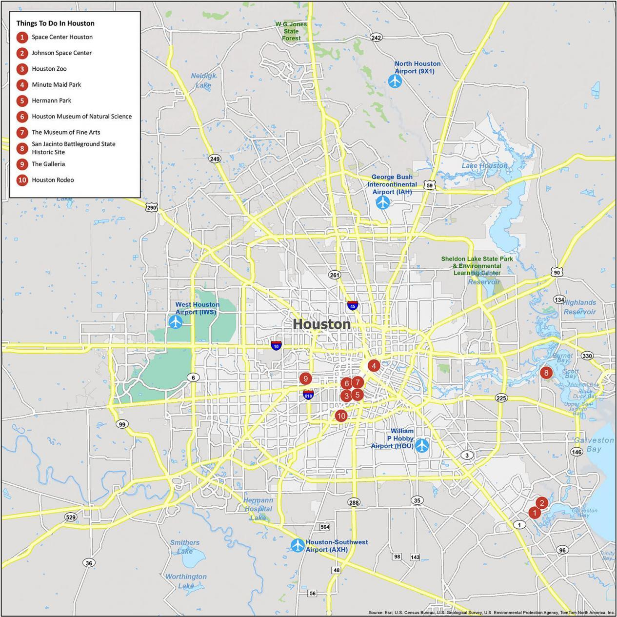 Map Of Houston, Texas - Gis Geography with regard to Printable Map of Houston Texas