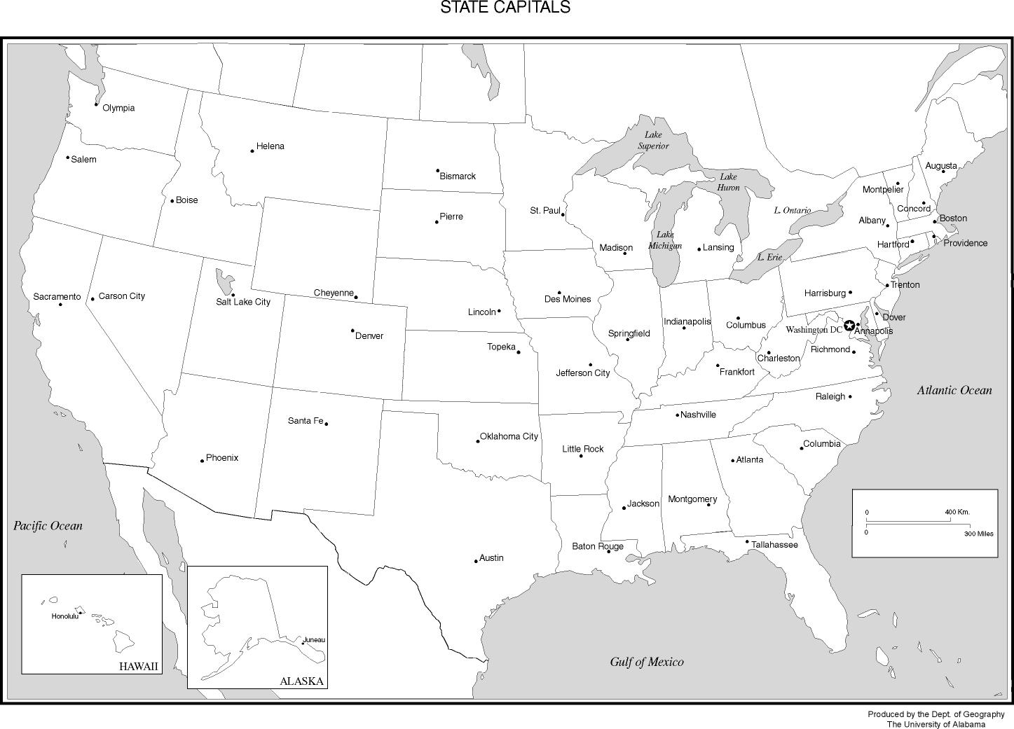 Maps Of The United States pertaining to Printable Black And White Us Map