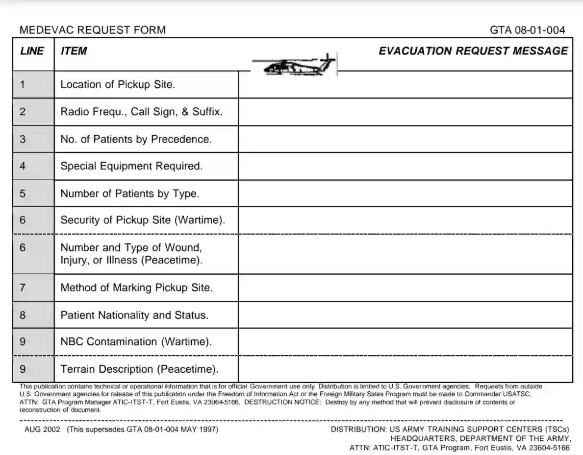 Medevac Request Form Gta 08-01-004 ≡ Fill Out Pdf Forms Online with 9 Line Medevac Card Printable