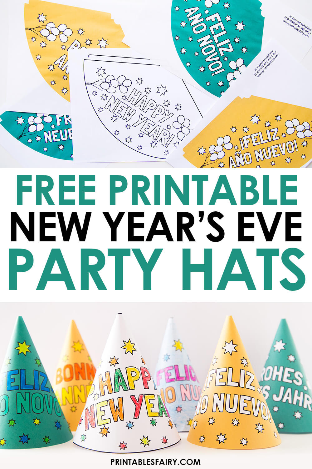 New Year'S Eve Printable Party Hats - The Printables Fairy pertaining to Happy New Year Hat Printable