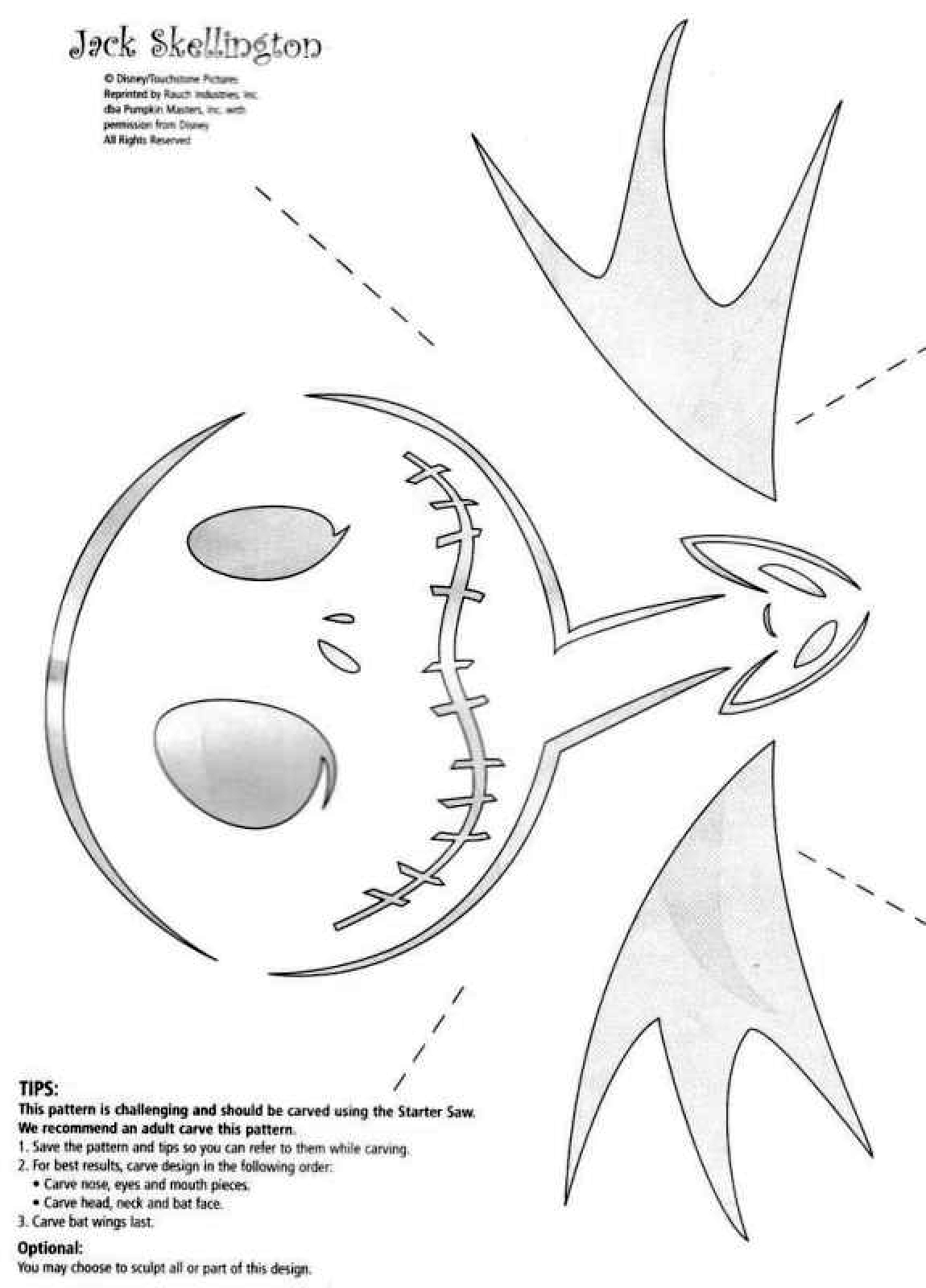 Nightmare Before Christmas: Jack Skellington (Pumpkin Stencil with Printable Jack Skellington Pumpkin Stencil