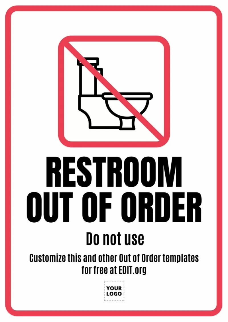 Out Of Order Signs To Edit Online And Print intended for Printable Bathroom Out of Order Sign