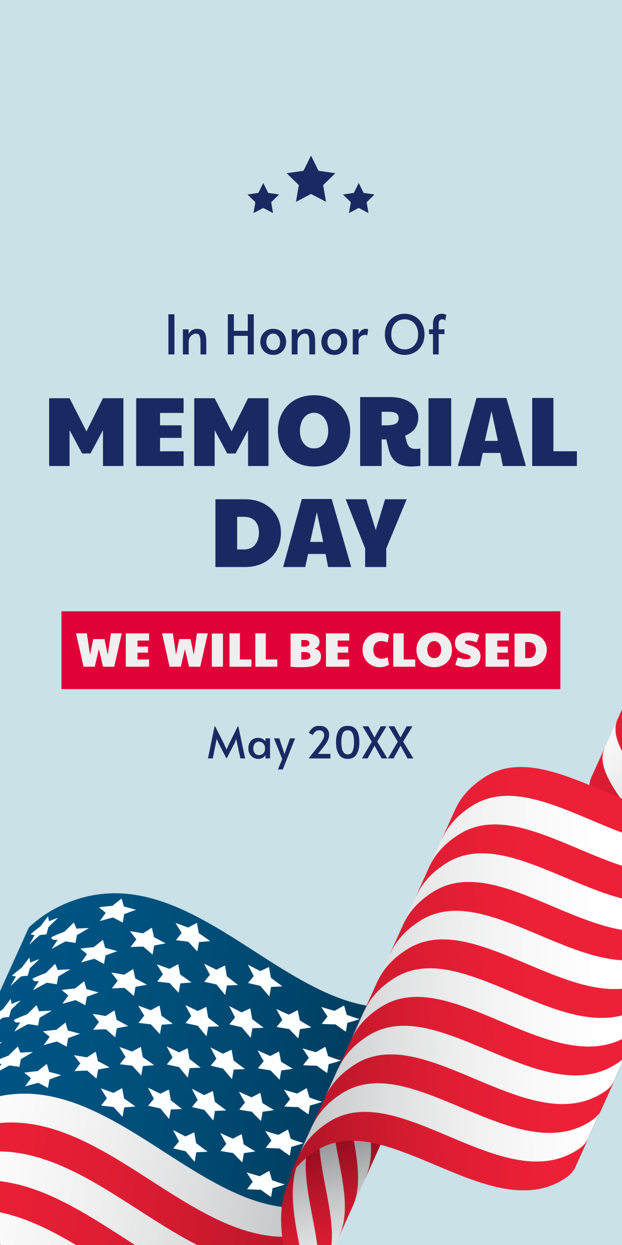 Patriotic We Will Be Closed On Memorial Day Template | Square Signs within Printable Closed For Memorial Day Sign
