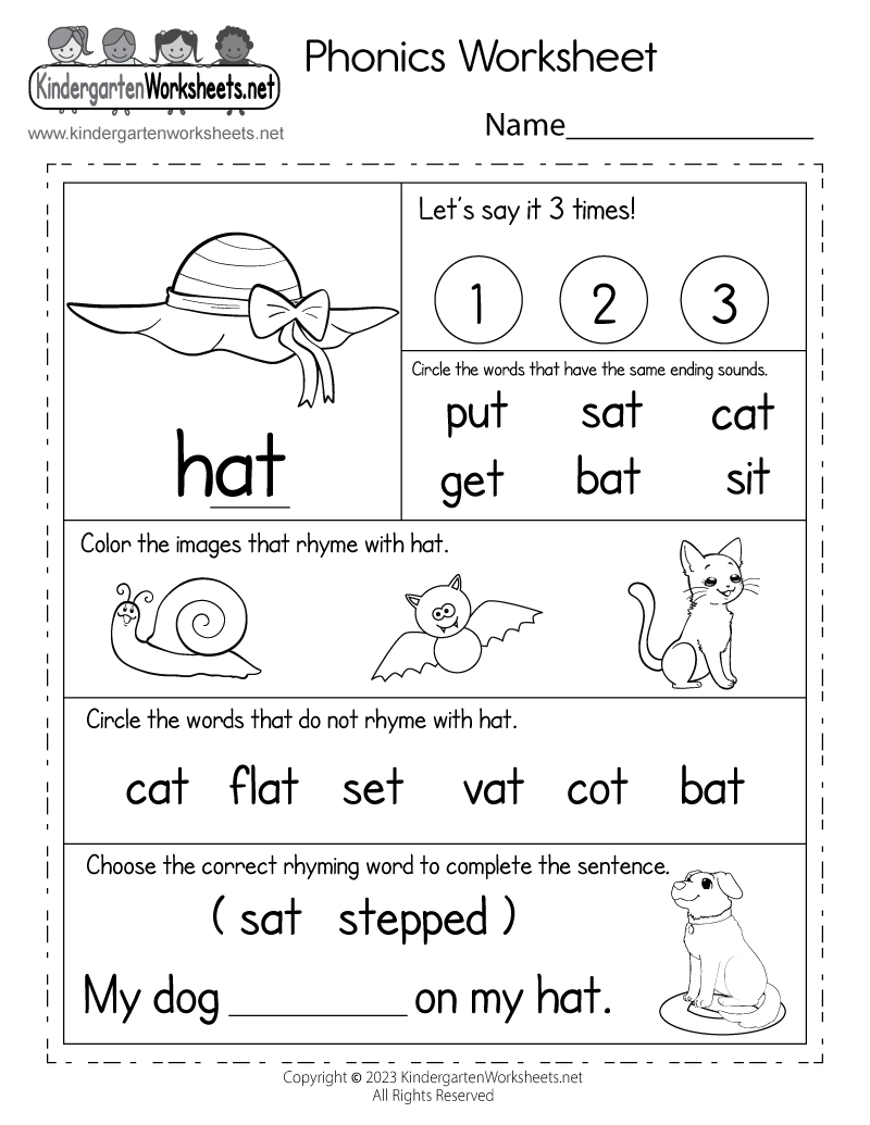 Phonics Worksheet - Free Printable, Digital, &amp;amp; Pdf with Free Phonics Printable Worksheets For Kindergarten
