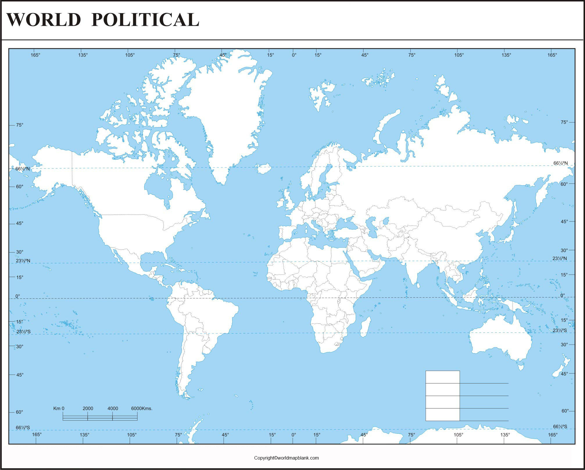 Politische Weltkarte Zum Ausdrucken – Kostenloser Download with Printable Map of World Blank